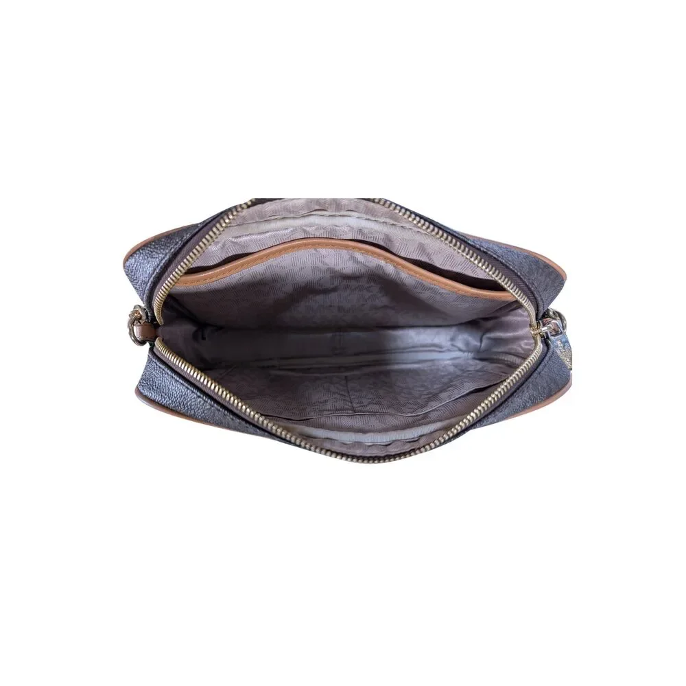 Michael Kors - Brown Monogram Print Crossbody Bag